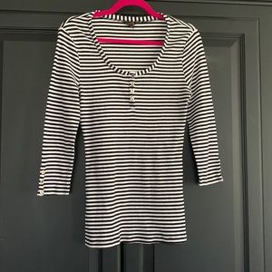Black and white stripes cotton top stretch Guess fit size M/L